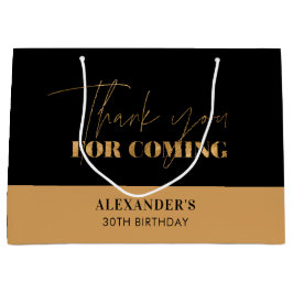 Chic Black and Guld Script Birthday Tack