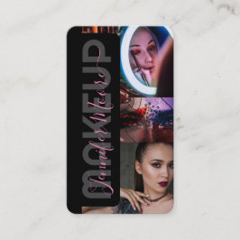 Chic Black and Rosa 3 Foton Qr Code Beauty Visitkort