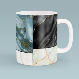 Chic Black and white guld Marble Abstrakt mönster Kaffemugg