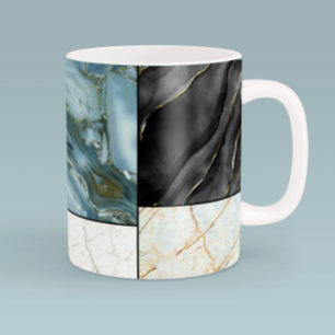 Chic Black and white guld Marble Abstrakt mönster Kaffemugg