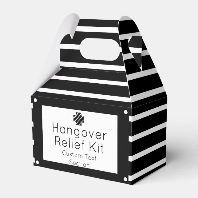 Chic Black and White Hangover Relief Kit Presentaskar (Framsidan Sidan)