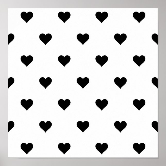 Chic Black and White Heart Romantic Poster (Framsidan)