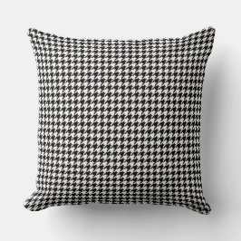 Chic Black and White Houndstooth Mönster Kudde