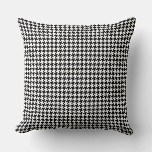 Chic Black and White Houndstooth Mönster Kudde