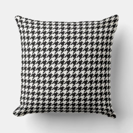 Chic Black and White Houndstooth Mönster Kudde