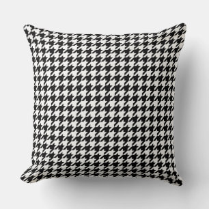 Chic Black and White Houndstooth Mönster Kudde