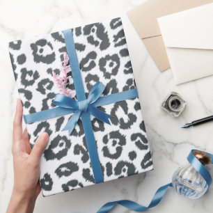 Chic Black and White Leopard Skriv ut Mönster Presentpapper