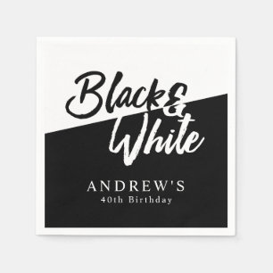 Chic Black and White Party Pappersservett