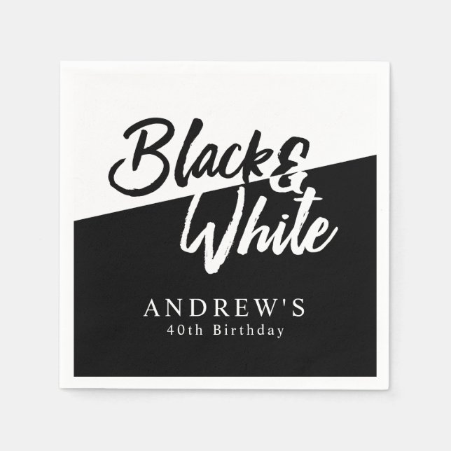 Chic Black and White Party Pappersservett (Framsidan)