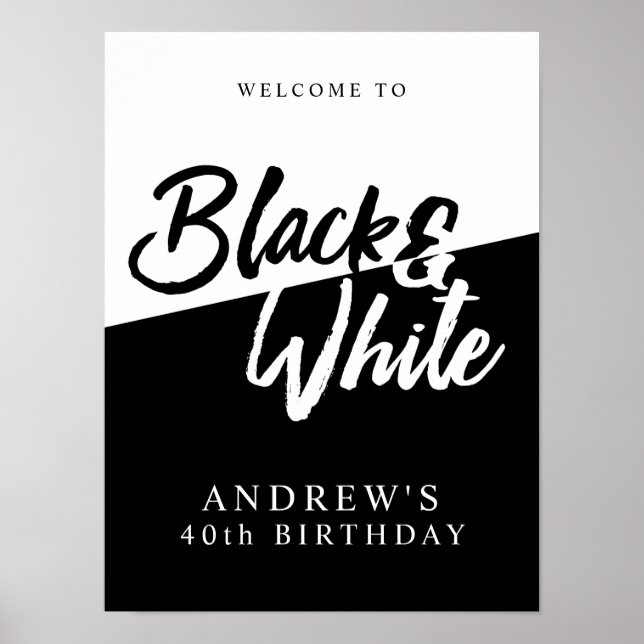 Chic Black and White Party Poster (Framsidan)
