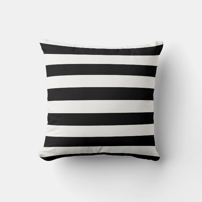 Chic Black and White Rand Kudde (Framsida)