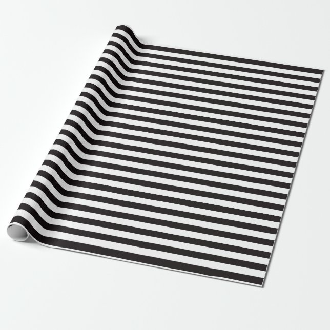 Chic Black and White Rand Presentpapper (Utrullad)