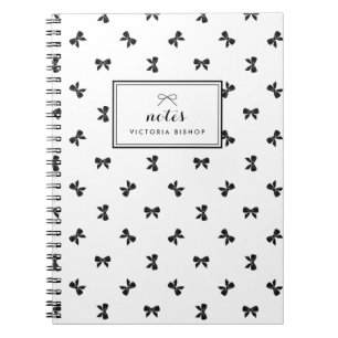 Chic Black and White Rosett band Mönster Anpassnin Anteckningsbok