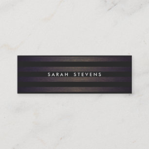 Chic Black and Wood Stripe Modern Inredingsdesign Mini Visitkort