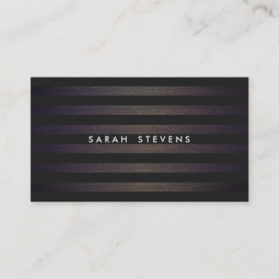 Chic Black and Wood Stripe Modern Inredingsdesign Visitkort
