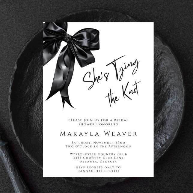 Chic Black Bow Hennes Gifter sig Möhippa Inbjudningar (Skapare uppladdad)
