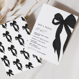 Chic Black Bow Hon Gifter sig Möhippa Inbjudningar