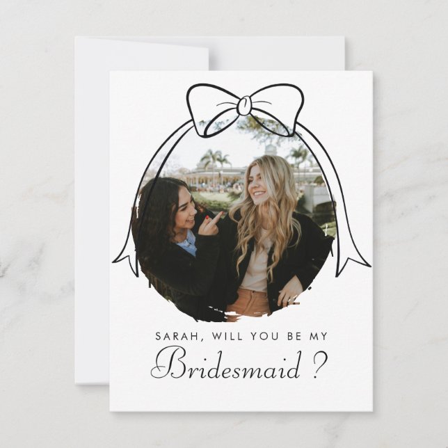 Chic Black Bow kommer du att bli mitt Bridesmaid-f (Framsida)