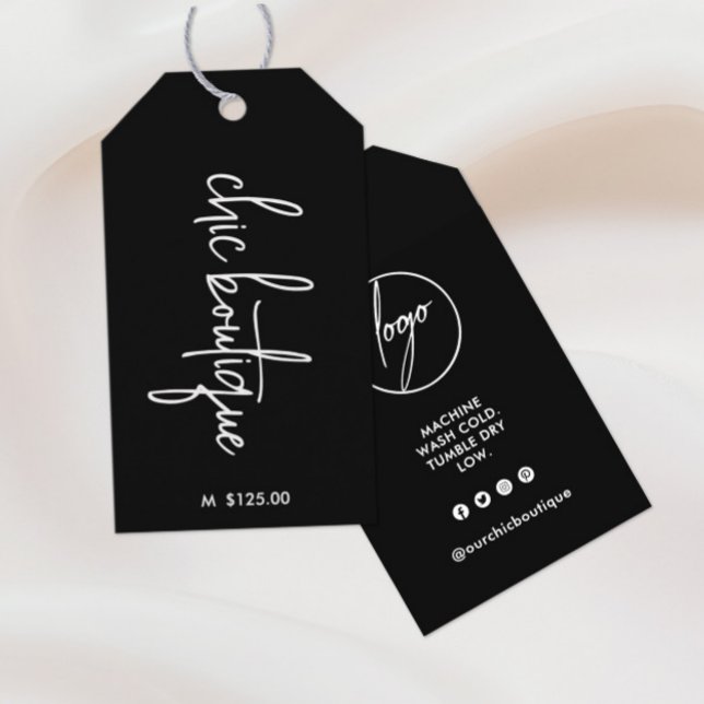 Chic Black Clothing Boutique Pris Märkre Logotyp Presentetikett (Skapare uppladdad)