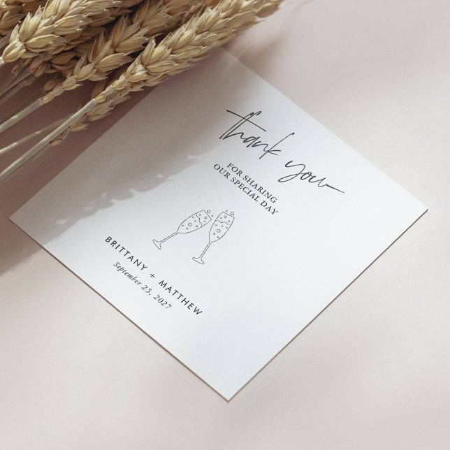 Chic Black Cursive Bröllop Tack Napkins Pappersservett (Personalized Chic Black Cursive Wedding Thank You Napkins)