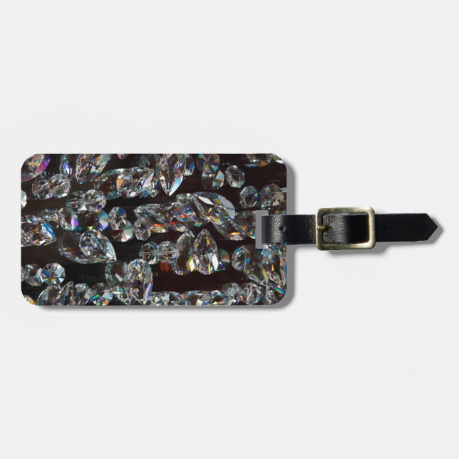 Chic Black Diamond Chrystal Abstrakt Mönster-gåvor Bagagebricka (Horisontell Framsida)
