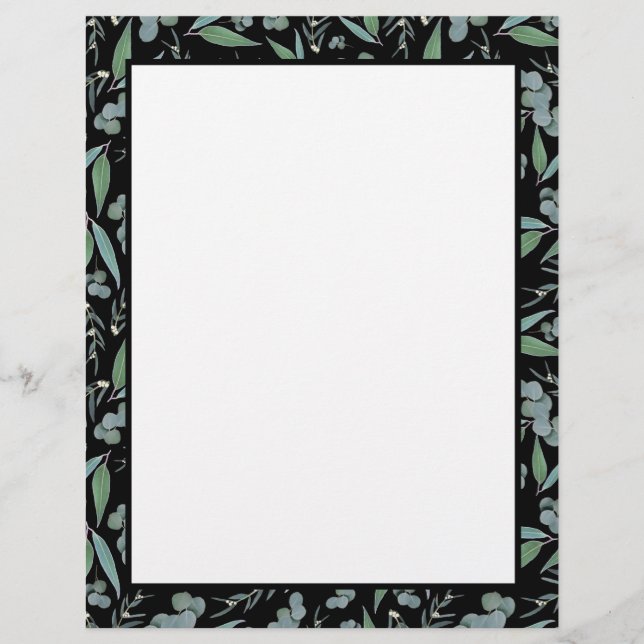 Chic Black Eucalyptus Greenery Recipe Binder Page (Framsida)