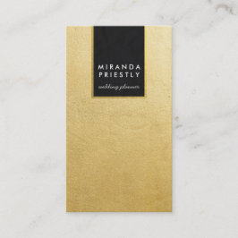 Chic Black & Faux Gold Foil Bröllop Event Planners Visitkort