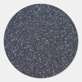 Chic Black Glitter Gnistra Runt Klistermärke