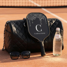 Chic Black Gnistra Glitter Drives Monogram