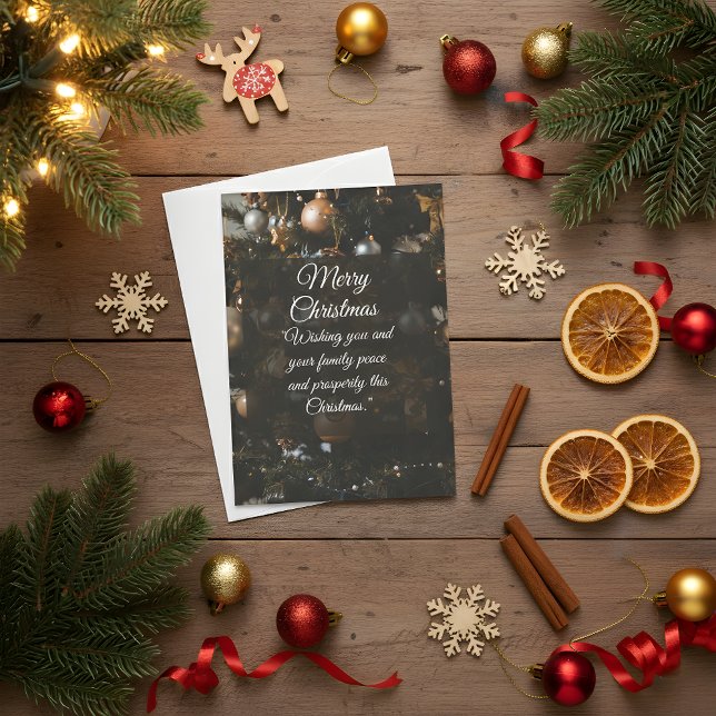Chic Black & Gold Christmas Greeting Card | Elegan Spara Datumet (Skapare uppladdad)