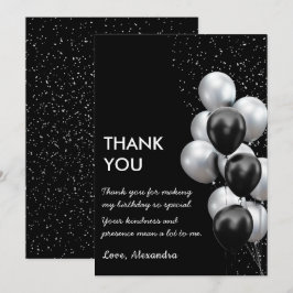 Chic Black Grått Balloon Tack Kort