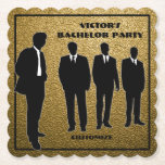 Chic Black & Guld Bachelor Party Underlägg Papper<br><div class="desc">*Anpassa med texten.</div>