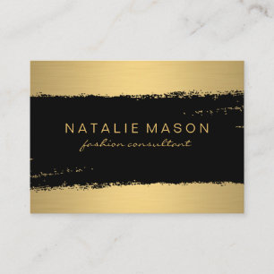 Chic Black Guld Brushed Visitkort