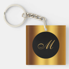 Chic Black Guld Calligraphy Gräns Monogram