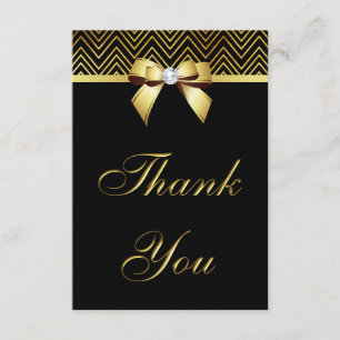 Chic Black Guld Chevrons Diamond Bow Tack Kort