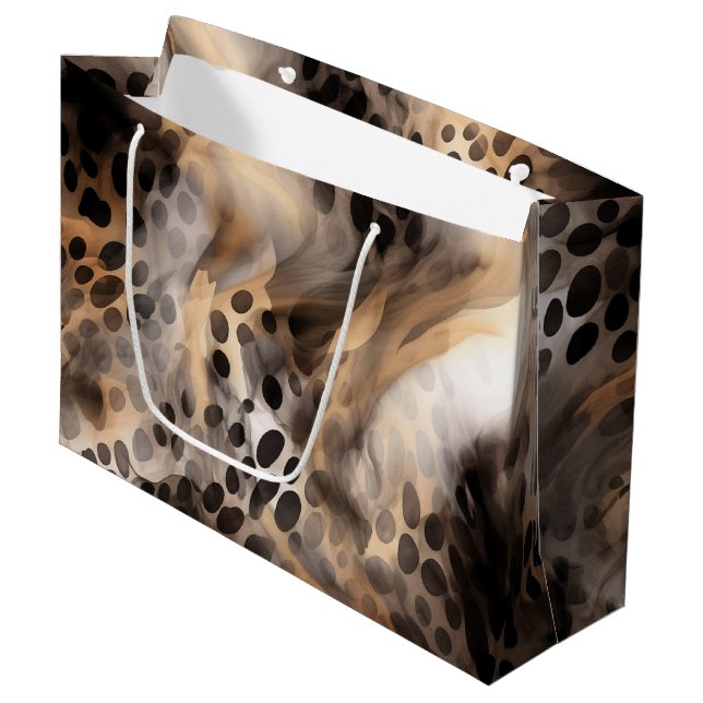 Chic Black Guld Cream Leopard Animal Print (Framsidan Vinklad)