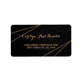 Chic Black & Guld Geometric ram Adressetikett