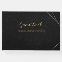 Chic Black & Guld Geometric ram gäst Gästböcker