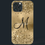 Chic Black Guld Glitter Monogram Namn<br><div class="desc">Chic Black Guld Glitter Monogram Namn</div>