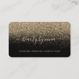 Chic Black Guld Glitter Namnteckning Visitkort