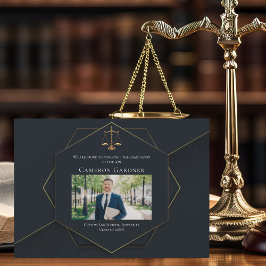 Chic Black Guld Law School Photo Studenten Meddelande
