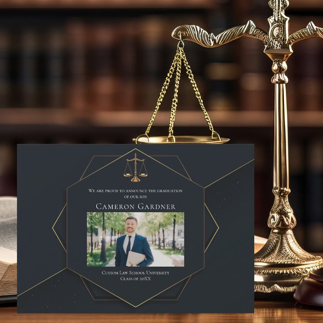 Chic Black Guld Law School Photo Studenten Meddelande (Skapare uppladdad)