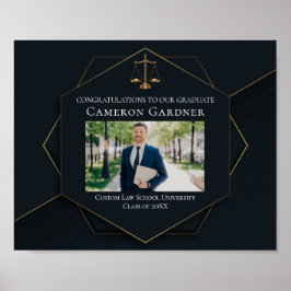 Chic Black Guld Law School Photo Studentfest Poster