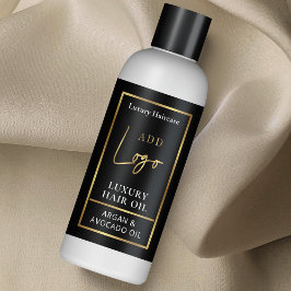 Chic Black & Guld Logotyp 4 OZ Cosmetic Flaska-eti Rektangulärt Klistermärke