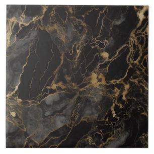 Chic Black Guld Marble Ceramic Tile Kakelplatta