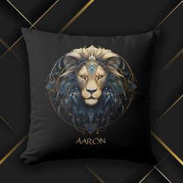 Chic Black Guld Modern Cosmic Lejon Stjärntecken L Kudde