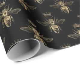 Chic Black Guld Queen Bee Mönster Presentpapper