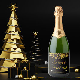 Chic Black Guld Snowflake Anpassningsbar Julfest