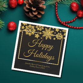 Chic Black Guld Snowflake-Anpassningsbarna Party Pappersservett