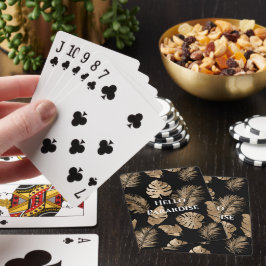 Chic Black Guld Tropical Löv Casinokort